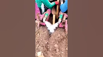 The machine works great for driving poles into agricultural land