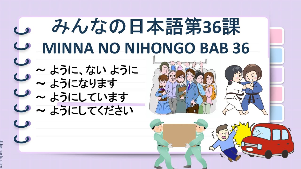 MINNA NO NIHONGO 2 BAB 36 みんなの日本語第36課 ~ように、~ようになります、ようにしています、ようにしてください。