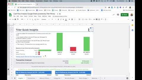 Cash Flow Planning in a Google Sheet with Tiller Money