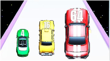 Chain car 2048 3D Merge Cars - Gameplay Walkthrough