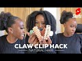 #SHORTS SUPER QUICK &amp; EASY ✨CLAW CLIP✨ HACK ON TYPE 4 NATURAL HAIR | YAA YAA