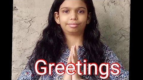 Greetings in Indian sign language.