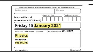Physics Jan 2021 Paper 2PR| Edexcel International GCSE Physics | 2021| JAN | Free Science Papers