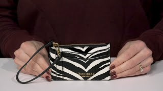 Kate Spade New York Morgan Zebra Print Coin Card Case Wristlet SKU: 9839296