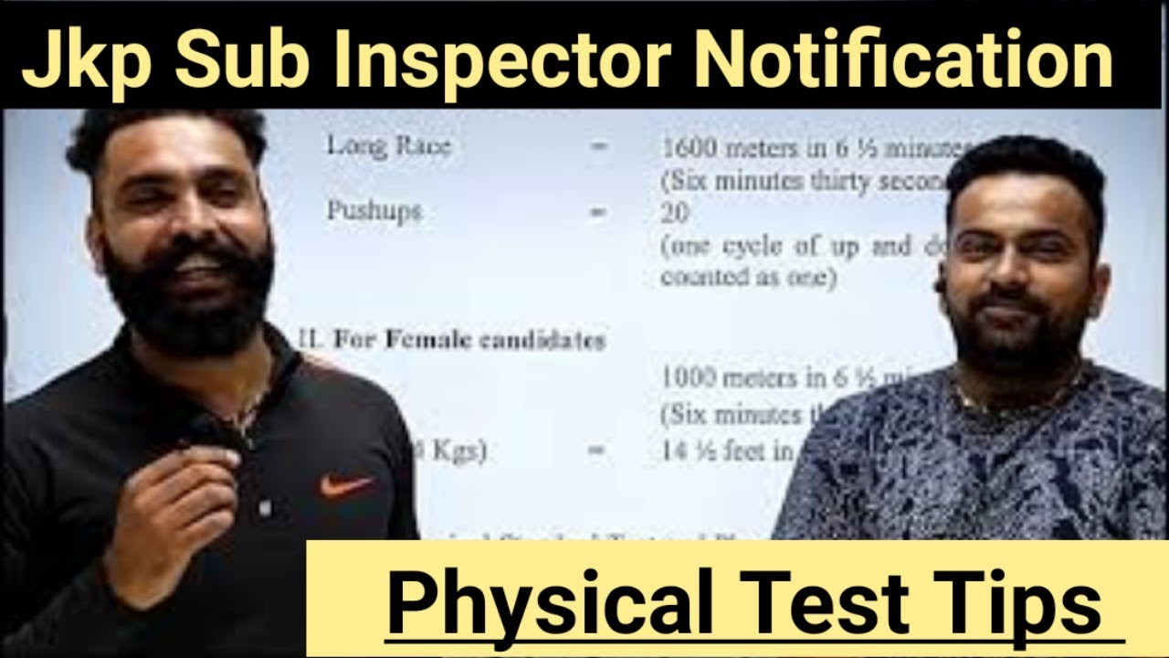 Jkp Sub Inspector Notification 2021|Physical Test | How To Qualify