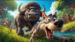 The Bad Wolf and the Intelligent Buffalo 🐃 |  Bedtime Story for Kids in English
