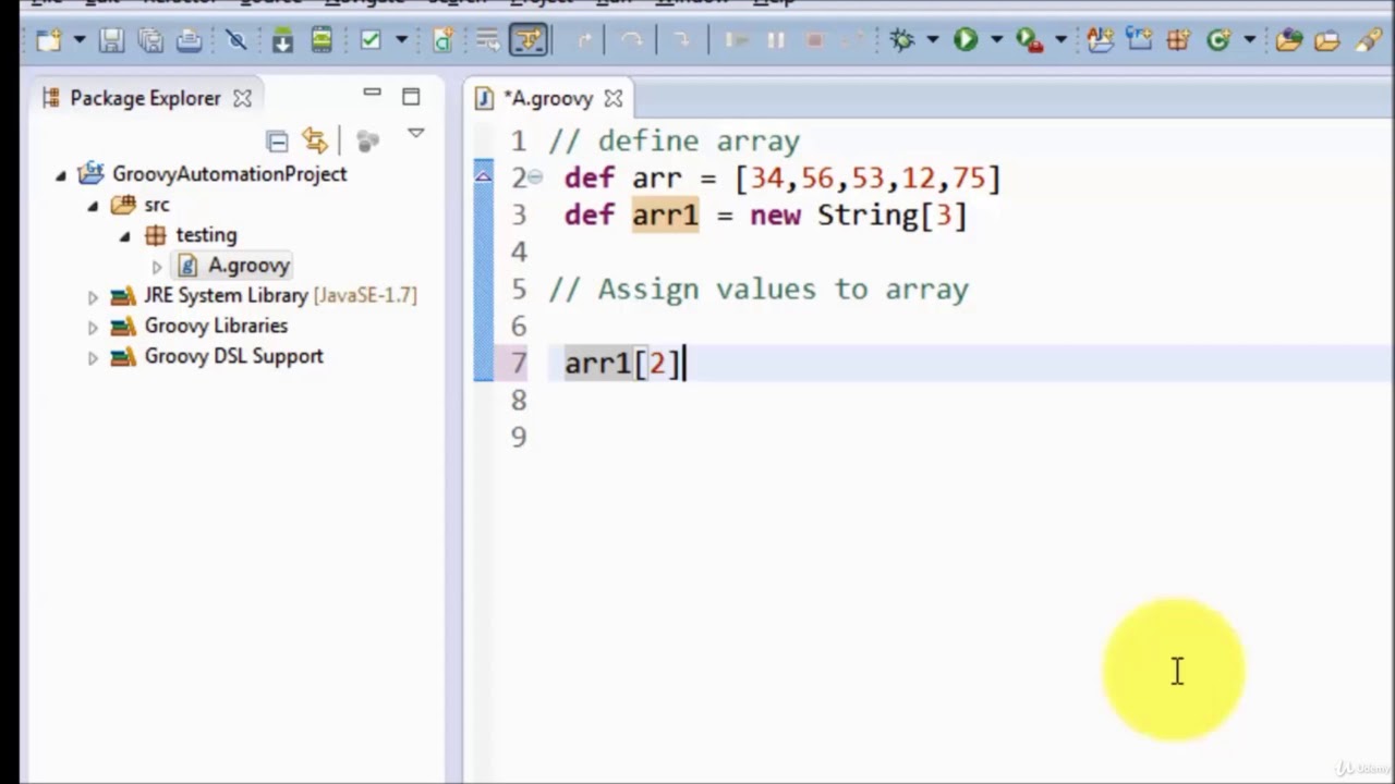 assign values to array in groovy