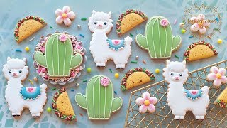 How to make LLAMA, CACTUS & TACO Cookies  Cute & simple designs