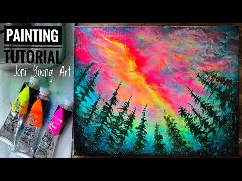 Painting tutorial/ easy and fun! Neon Lights/ Step By Step 