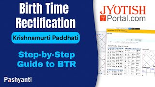 Birth Time Rectification (BTR) in Krishnamurti Paddhati. Test Run Using Jyotish Portal’s BTR Tools.