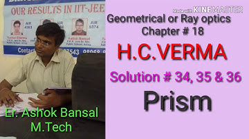 Solution # 34, 35 & 36 / Geometrical or Ray optics / H.C.VERMA/  Chapter # 18