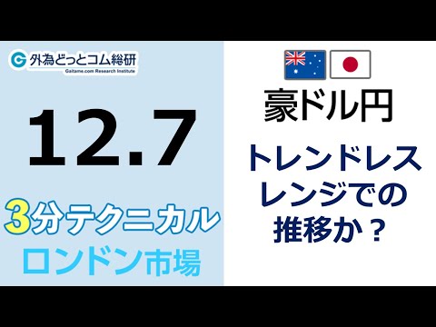 豪ドル/円見通し 「トレンドレス 、レンジでの推移か？」見通しズバリ！3分テクニカル分析 ロンドン市場の見通し　2022年12月7日