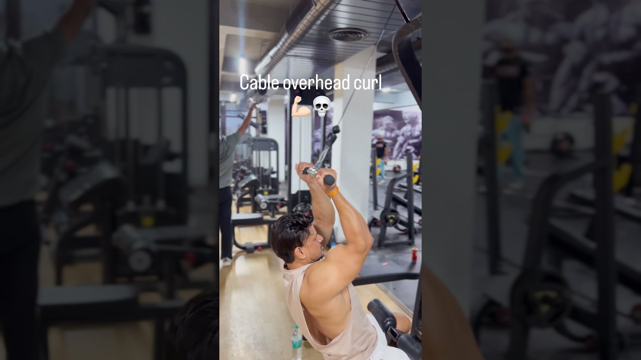 Cable overhead curl 💪🏻💀