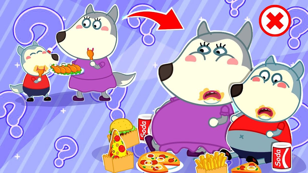 Nyam Nyam! Oh Tidak, Perutku Gendut! 🍕😂 Aku Dan Ibu Kebanyakan Makan Junk Food! | Wolf Indonesia