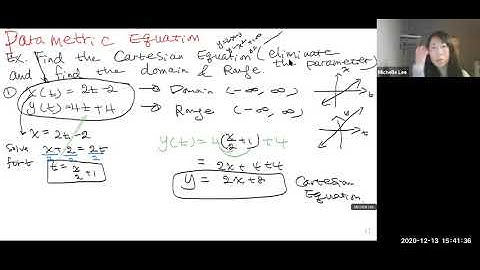 Calculus2 Parametric Equation with domain and range (Eliminating the parameter)