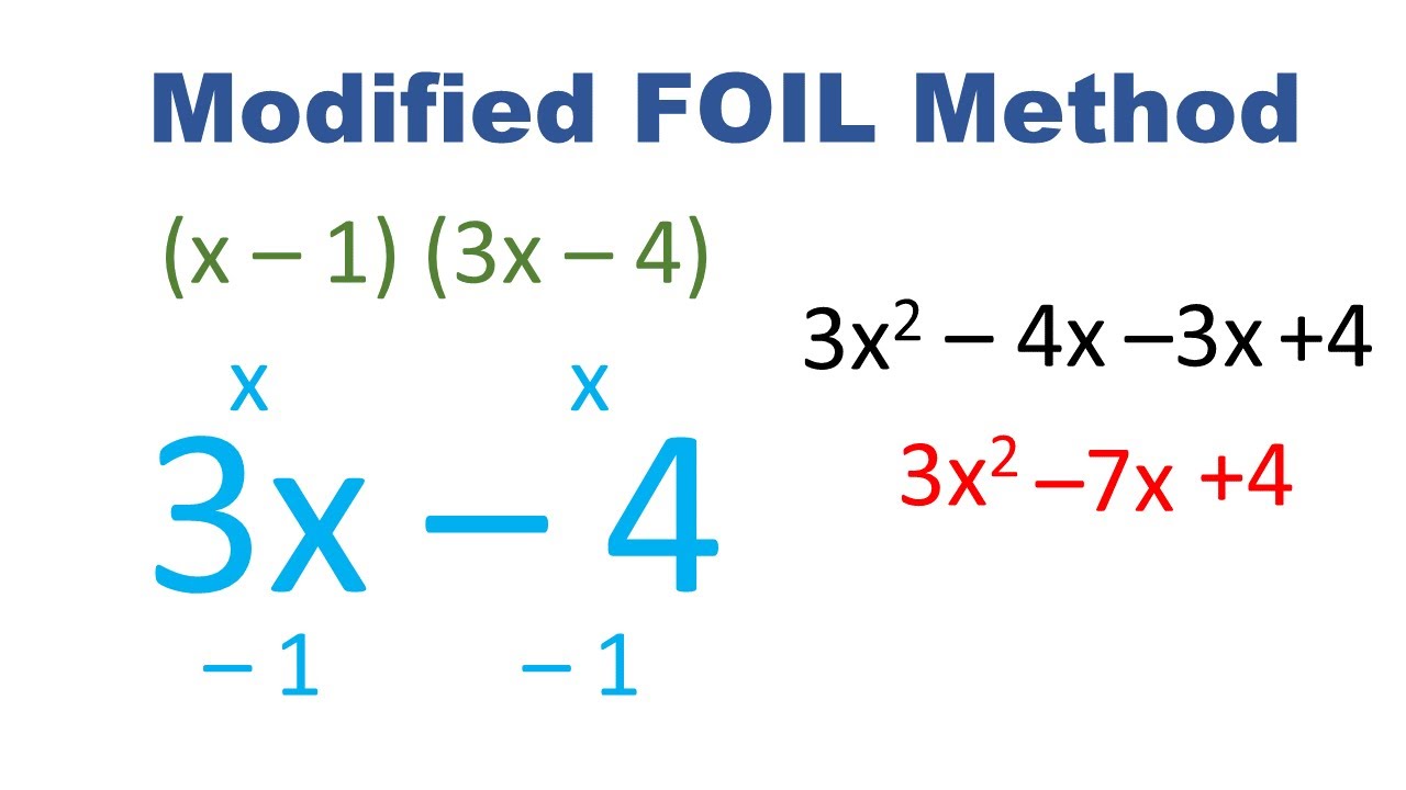 Product of Two Binomials Using Modified FOIL Method - YouTube