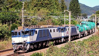 JR貨物EF64 1020号機1015号機(大宮更新色)重連 中央西線石油貨物列車8084ﾚ 2019.10.23 撮影