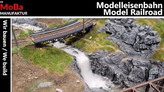 Modelleisenbahn H0 - WIR BAUEN einen Wasserfall Wildwasser FALLER & NOCH Wassereffekt / Roco Anlage
