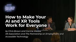 How to Make Your AI and XR Tools Work for Everyone by Chris Brown and Corinne Weible
From skilled workforce training to recruiting and retention, companies are rapidly utilizing AI and XR across every stage of the employment journey. What often gets missed is how accessibility can supercharge these efforts. Accessible AI and XR can expand talent pools and support onboarding, upskilling in skilled trades and technical qualification assessments, and even onsite assistance for workers with and without disabilities.
This fireside chat will share practical ways you can use XR to break down barriers and unlock the full potential of your workforce.
Session Speakers:
- Chris Brown, VP of Public Policy, XR Association
- Corinne Weible, Project Manager, Partnership on Employment & Accessible Technology
This session was recorded at AWE USA 2026 - the worlds leading XR + AI event series. To learn more visit: https://www.awexr.com/ How to Make Your AI and XR Tools Work for Everyone by Chris Brown and Corinne Weible