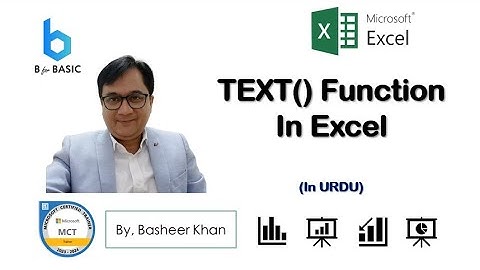 Text Function in Excel  (in URDU)