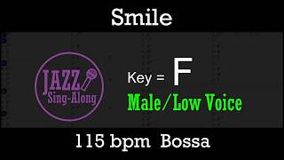 Video thumbnail of "Smile - with Intro + Lyrics in F (Male) - Jazz Sing-Along"