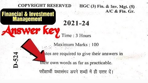 Lnmu Bcom part 3 Financial management Answer key 2024 exam || जो बताया वही आया ||