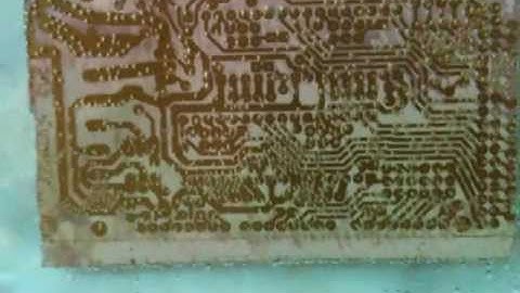 PCB home etching of a photo-coated board, etching 2