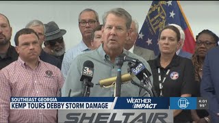 Kemp tours Tropical Storm Debby damage