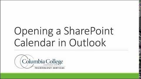 Connect a SharePoint Calendar to Outlook