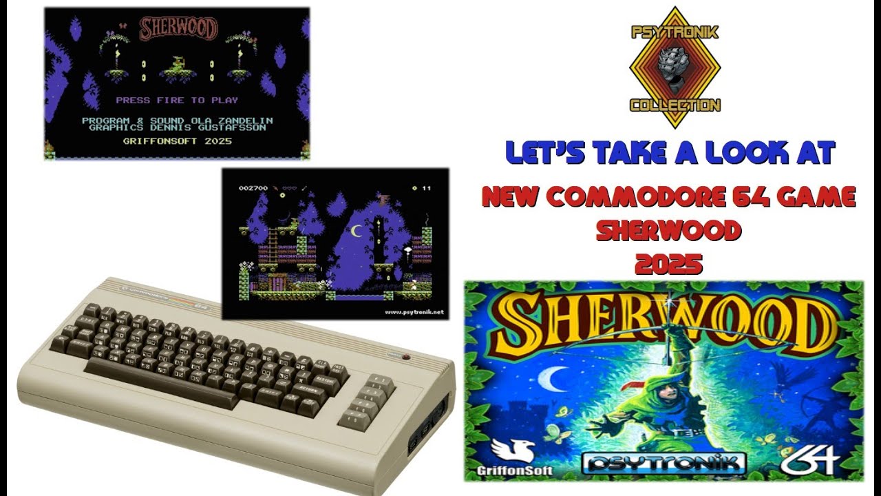 Commodore 64 - Sherwood от Psytronik Software (НОВАЯ ИГРА 2025 ГОДА)