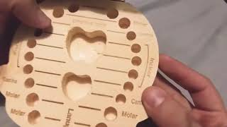 Wooden Baby Tooth Box Organizer Deciduous Teeth Storage