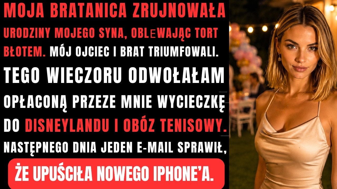 „Obiecałem jej nowego iPhone’a, jeśli to zrobi” – powiedział mój ojciec z uśmiechem, patrząc na tort mojego syna zalany dwudziestoma litrami błota. Moja jedenastoletnia bratanica właśnie...