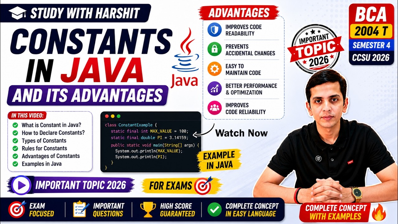 Constants in Java and Its Advantages 💻 | BCA 2004 T | Important Topic ...