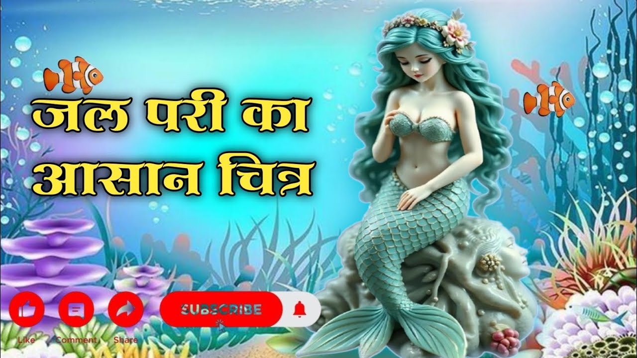 ✨ जल परी ड्रॉइंग आसान तरीके से🌈 Easy Jal Pari Drawing for Kids 