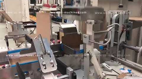 Box carton automatic forming folding machine testing video for different structure of boxes cartons