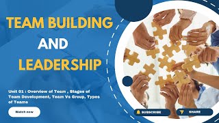 Team Building & Leadership Unit 01 : Team Building Process || CCSU || IPU || MDU