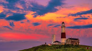 Famous Montauk, New York Lighthouse - Sunset Timelapse 4K Wealth