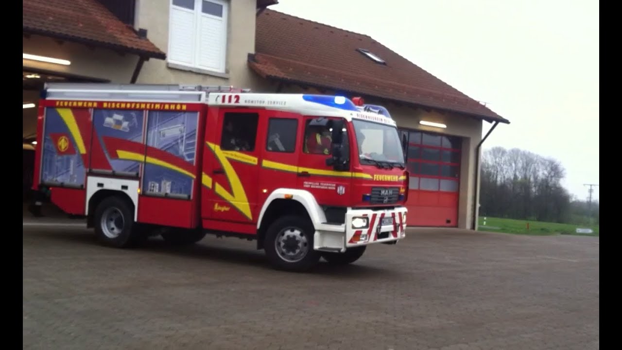 Feuerwehr Bischofsheim rückt aus - Lagerhallenbrand, Person(en) im Gebäude, Echtalarm, Einsatz