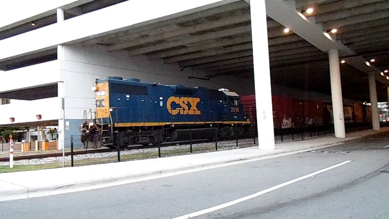 CSX Street Runner Going Under A Parking Garage