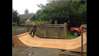 Austin's backyard half pipe