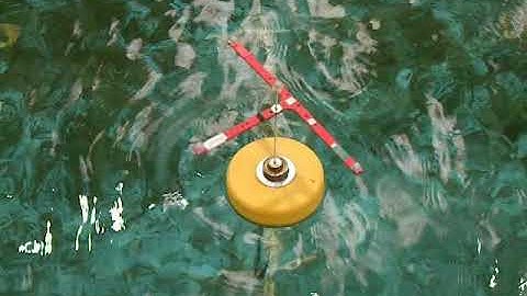 ODAS wave measurement buoy model test in wave tank
