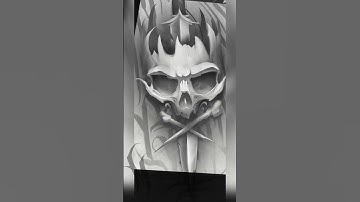 The process | drawing a skull | Procreate