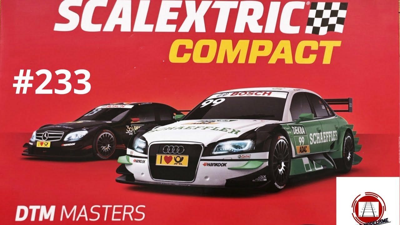 233 SCALEXTRIC compact DTM MASTERS 1/43 COFFRET DE DÉMARRAGE CIRCUIT VOITURE  ÉLECTRIQUE 