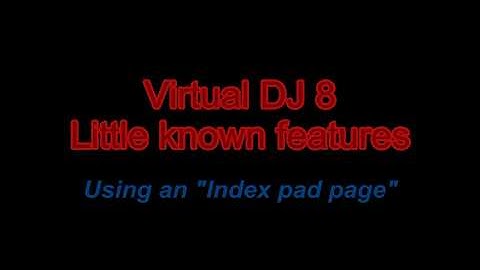 VDJ8 - Using an Index pad page