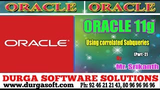 Oracle Tutorial ||onlinetraining||Using correlated Subqueries Part - 2 by Srikanth
