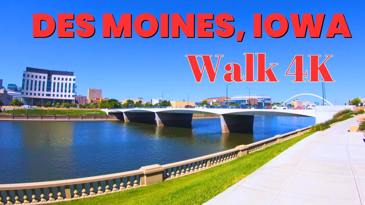 Principal Riverwalk in Des Moines, Iowa | Top Most Beautiful Places | 4K Walking Tour | 2024