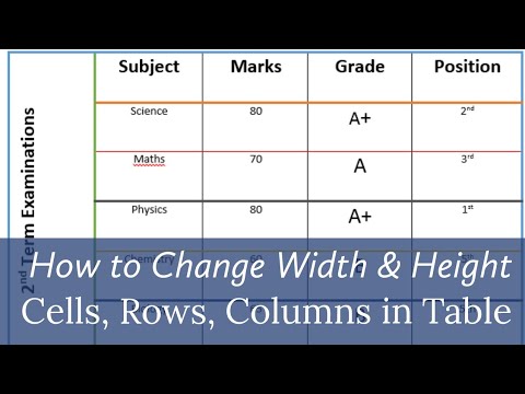 Video: How To Change The Row Height Of A Table