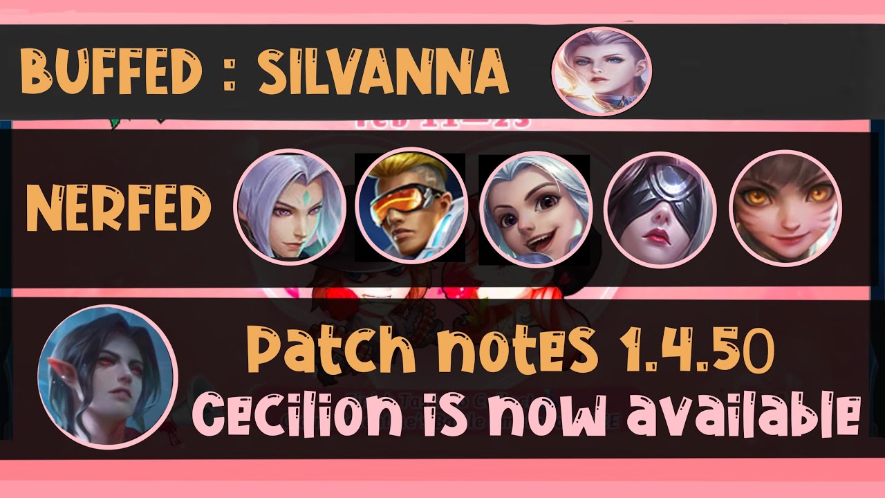 Hero Buff & Nerf in Original Server New Update Patch Notes 1.4.50 - Mobile Legends Bang Bang