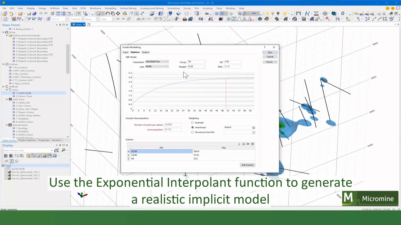 Micromine 2020 New Features - Exponential Interpolant - YouTube