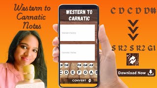 Convert Western Music Notes to Carnatic Swaras | Western to Carnatic Music Conversion App #isai